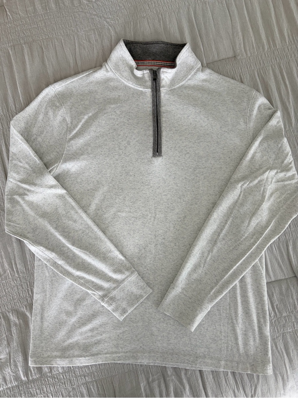 The Normal Brand Light Gray Quarter-Zip Pullover